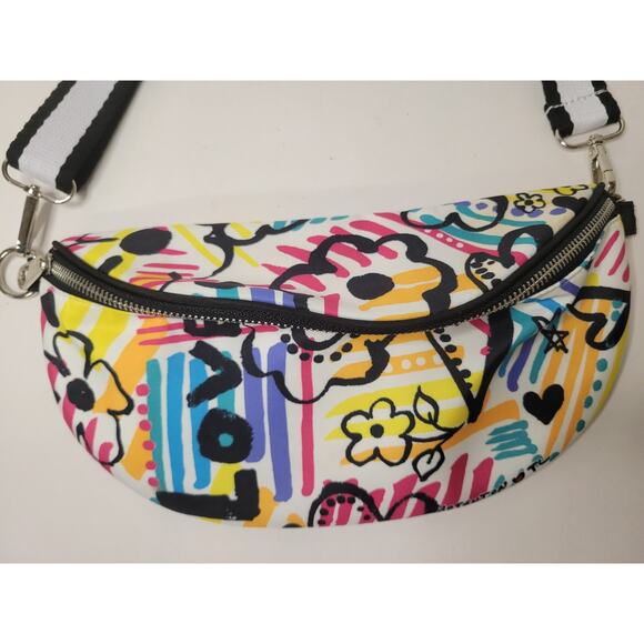 Brighton TL Multi-Color Graffiti Love Half Moon Crossbody‎ Bag - Picture 2 of 7